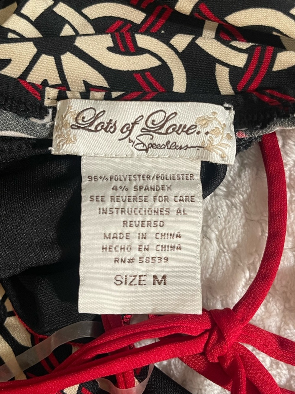 Lots of Love by Speechless Black Halter Dress with Red & Cream Geometric Print - Picture 3 of 3